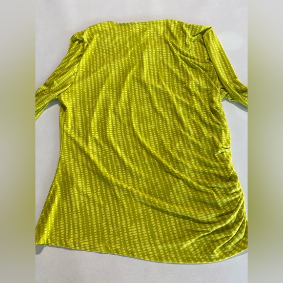 NEW Size L Calvin Klein Womens Sportswear Ruched Side Celery Long Sleeve Top $69 - Picture 12 of 13